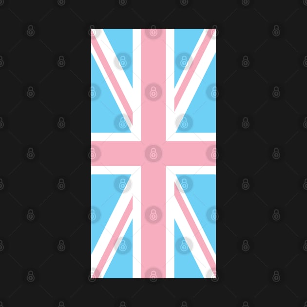 TRANSGENDER UK FLAG (UNION JACK) (alt-angle) - PALE BLUE, WHITE AND PINK TRANSGENDER FLAG by CliffordHayes