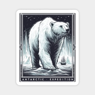 Monochromatic Antarctic Expedition Polar Bear Magnet