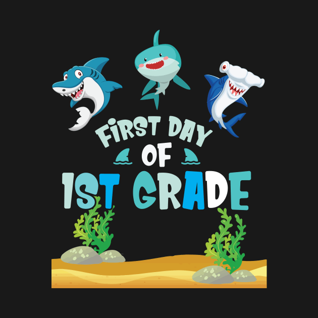 First Day Of 1st Grade Sharks Students Happy Back To School First Day Of School by joandraelliot