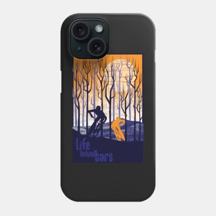 retro mountain bike poster illustration Phone Case