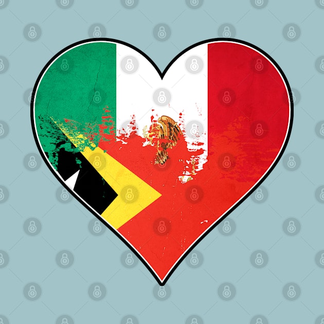 Mexican and Timorese Heart Mix Heritage Flag by Just Rep It!!