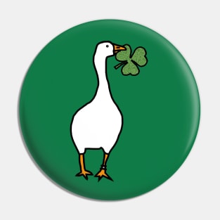 White Goose Steals Shamrock Pin