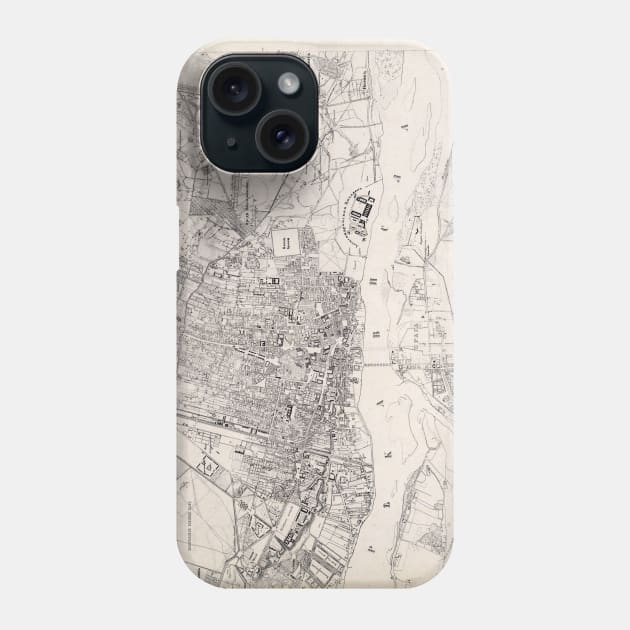 Vintage Map of Warsaw Poland (1836) Phone Case by Bravuramedia