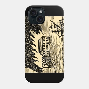 The Burning of Fort Johnston - Tan Phone Case