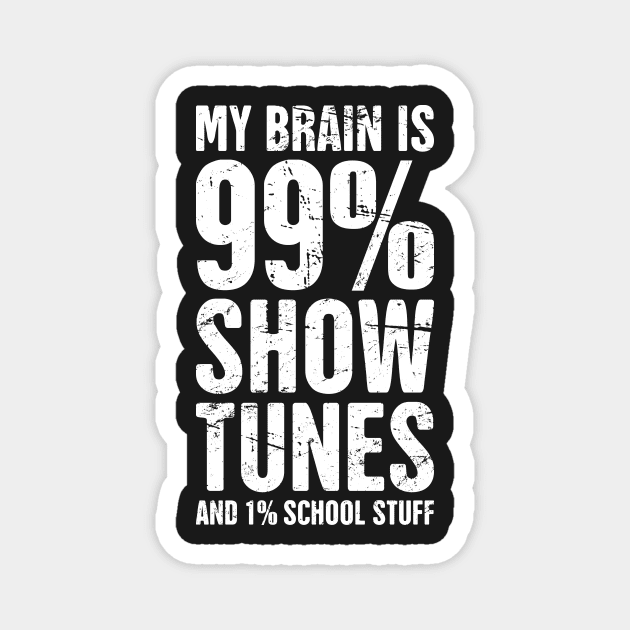 My Brain Is 99% Show Tunes Magnet by MeatMan