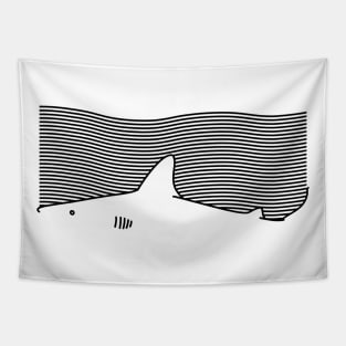 Minimal Line Drawing Simple Unique Shark Fin Gift Tapestry
