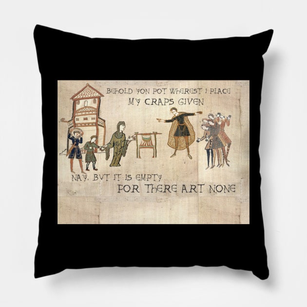 No craps given Bayeux Funny Pillow by Space Cadet Tees