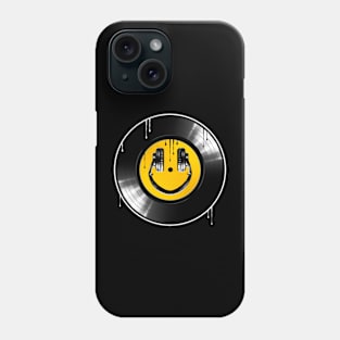 Smiley face headphones on Vinyl. Phone Case