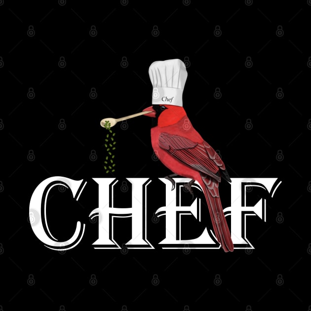 Northern Cardinal Chef Illustration by jzbirds