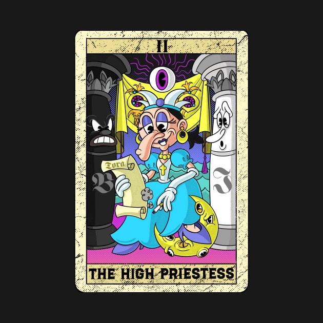 The High Priestess old timey cartoon II Tarot Card Papesse by Juandamurai