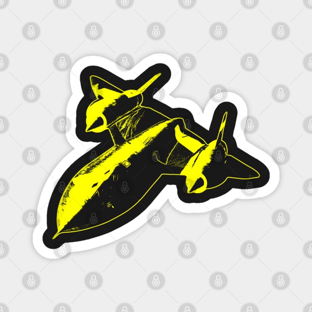 Lockheed SR-71 Blackbird - Yellow Design Magnet by PlaneJaneDesign