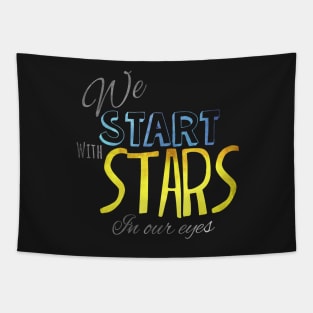 We start with stars in our eyes Dear Evan Hansen Broadway musical lettering Tapestry