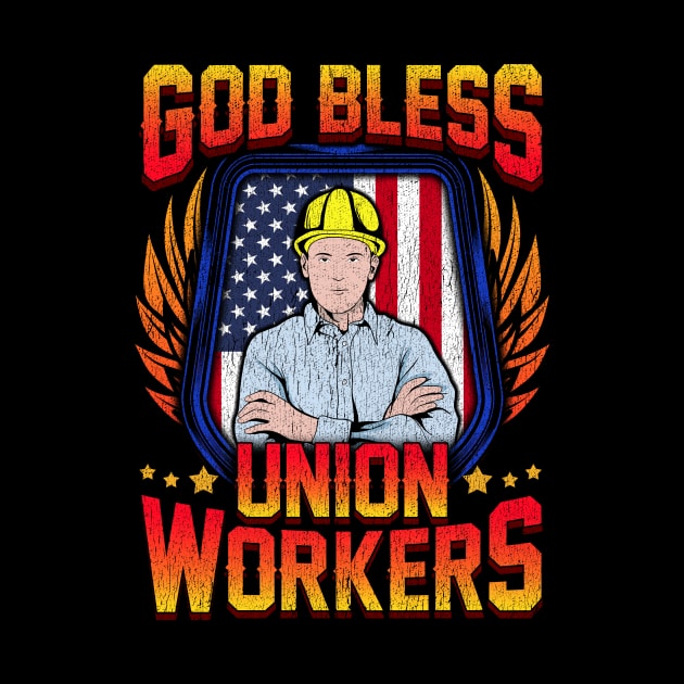 God Bless Union Workers Handyman Ironworker Gift by Dr_Squirrel