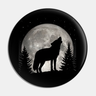 Howling Wolf wild animal in the forest Pin