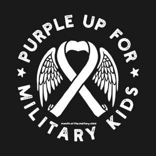 Purple Up for Military Kids Month Military Child Rainbow T-Shirt