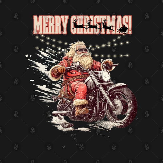 Santa Celebrate Christmas With Motorcycle by FrogandFog