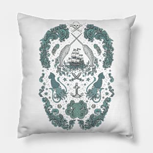 Pirate Narwhals Illustration Pillow