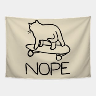 nope cat on skateboard Tapestry