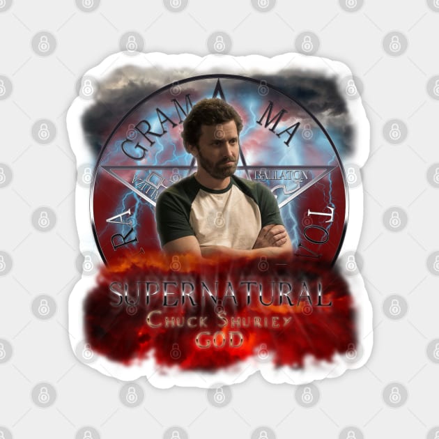 Supernatural Chuck Shurley GOD Magnet by Ratherkool