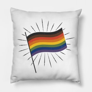 Retro Gay Pride Flag Pillow