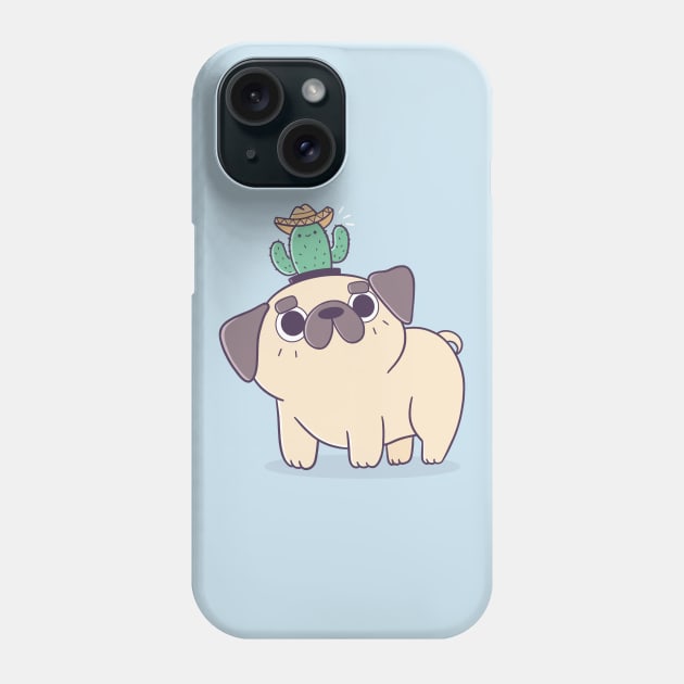 Pug with a Cactus Hat Phone Case by TaylorRoss1