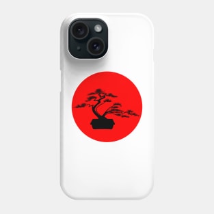 Bonsai tree in red circle Phone Case