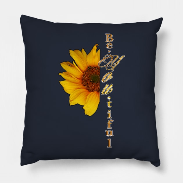 Be(YOU)tiful design 2 Pillow by Stephanie's designs