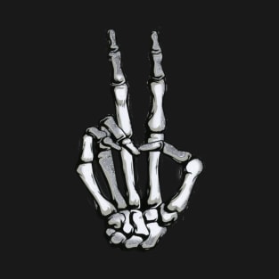 Skeleton Hand Peace Sign T-Shirt