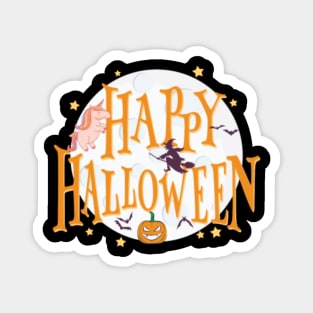 Happy Halloween Unicorn Witch Pumpkin Bat Magnet