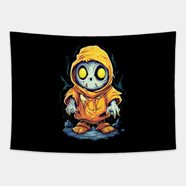 Eerie Halloween Ghoul Art - Spooky Season Delight Tapestry by Captain Peter Designs