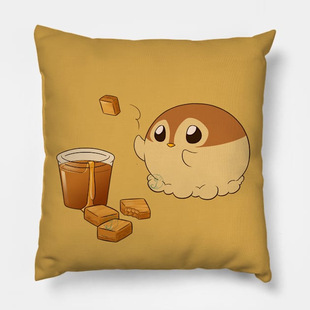 Penguinscoops - caramel Pillow by JuditangeloZK