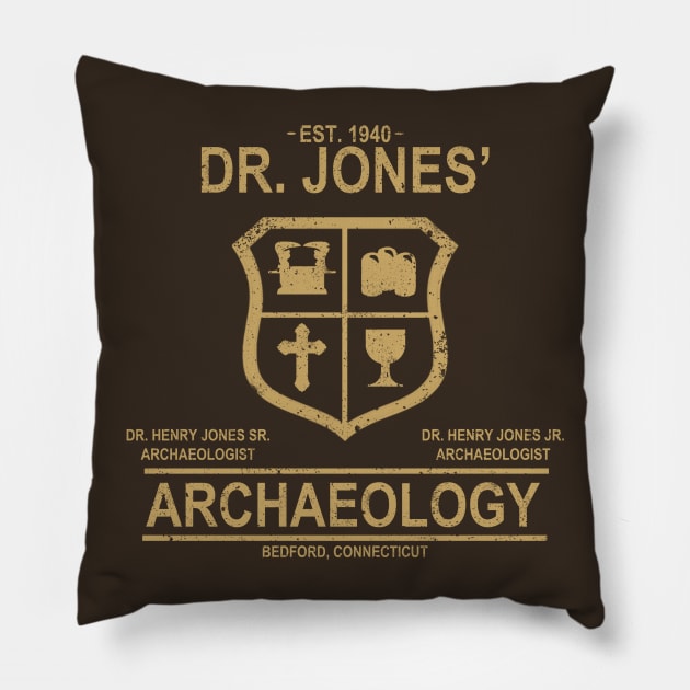 Dr. Jones' Archaeology Pillow by Apgar Arts