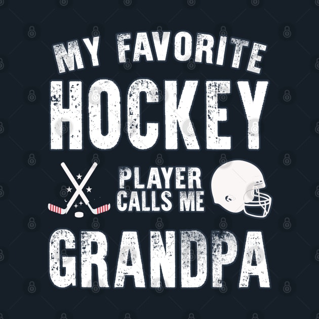 My Favorite Hockey Player Calls Me Grandpa Gift for hockey Grandpa by BoogieCreates