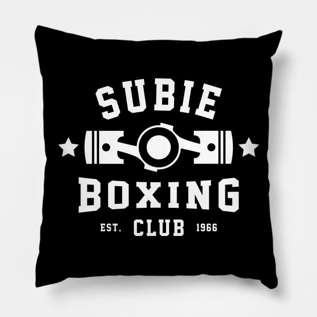 SUBIE BOXING CLUB Pillow by cowyark rubbark