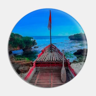 A coastal view point made from a bamboo longtail boat Pin