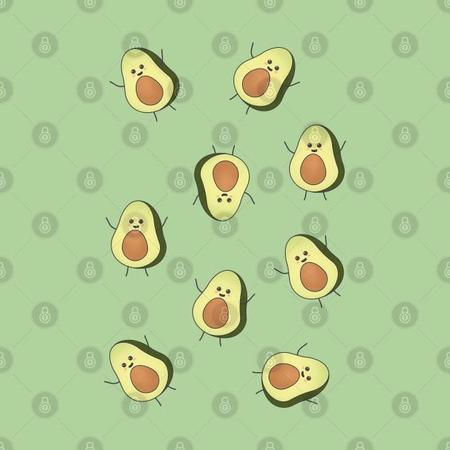 Cute avocado pattern by punderful_day
