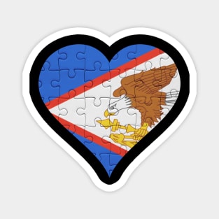 American Samoan Jigsaw Puzzle Heart Design - Gift for American Samoan With American Samoa Roots Magnet