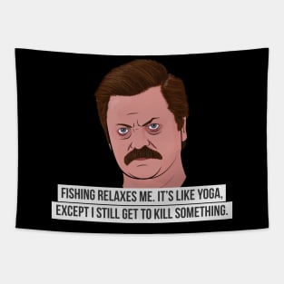 Ron Swanson - Fishing Tapestry