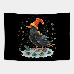 Crow Christmas Tapestry