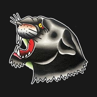 Big Panther Head Tattoo Design T-Shirt