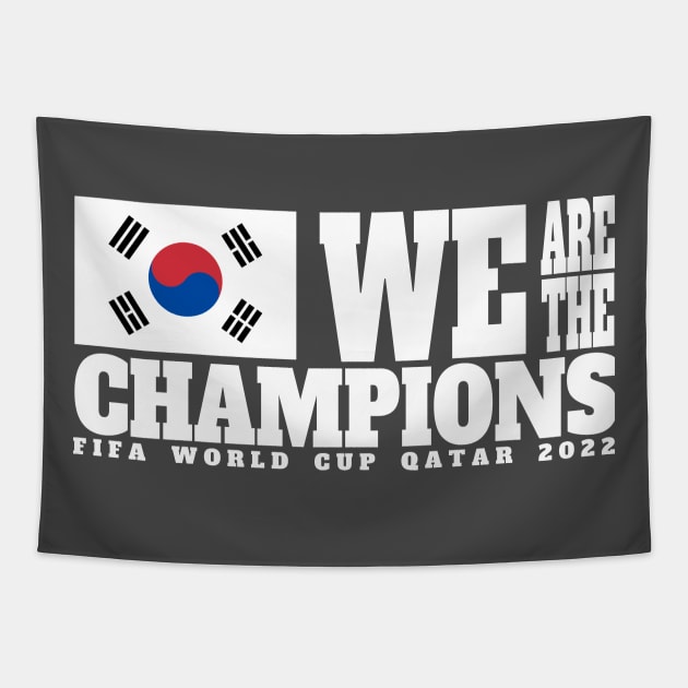 Fifa World Cup Qatar 2022 Champions - South Korea - Dark Color Edition Tapestry by felinfelix