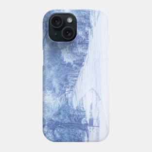 Winter scene in pale blue Phone Case