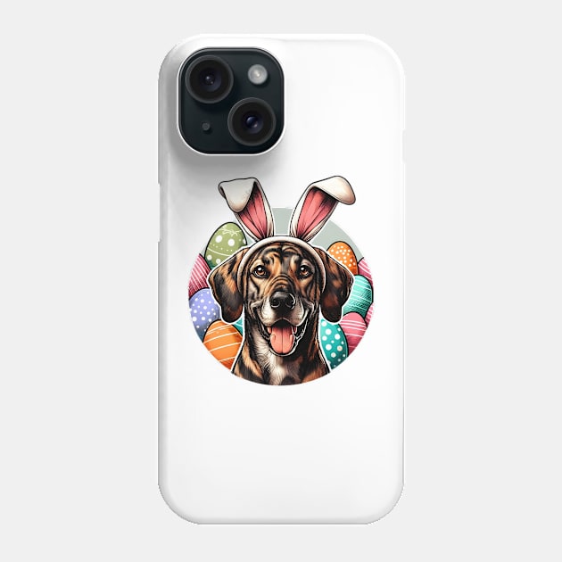 Plott Hound Welcomes Spring with Easter Bunny Ears Phone Case by ArtRUs