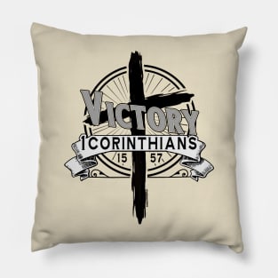 VICTORY 1 Corinthians 15:57 Pillow