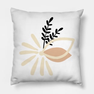 Minimalist Abstract  Flower Leaves Cute Warm Colours PURPLE  design Pillow