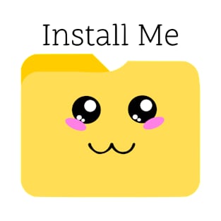 Cute Kawaii File Folder T-Shirt: 'Install Me' Funny Tech Tee T-Shirt