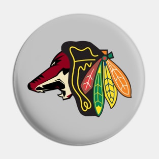 Arizona Blackhawks - Chicago Coyotes Logo Mashup Pin