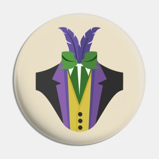 Mardi Gras Fake Faux Tuxedo Pin