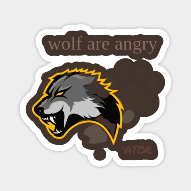 wolf are angry Magnet by ghaitochip