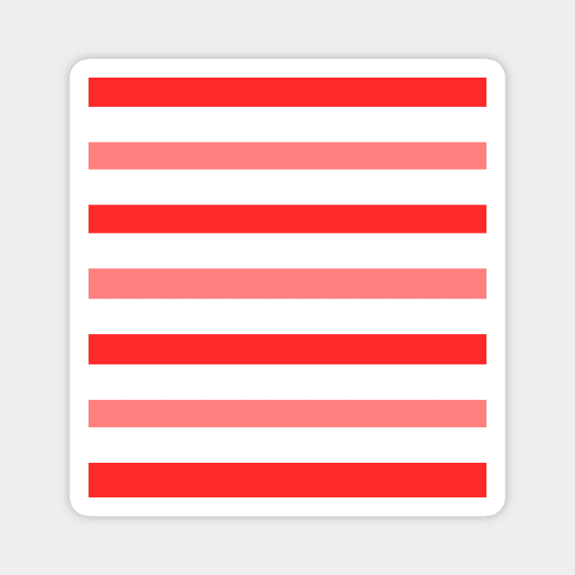 Dark light red white stripes lines pattern Magnet by Baobabprintstore